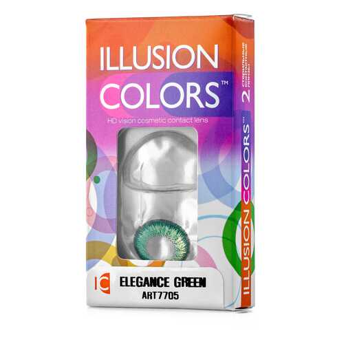 Контактные линзы ILLUSION colors Elegance 2 линзы -3.5D green зеленый в Аптеки Столички