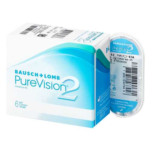 Контактные линзы PureVision 2 6 линз -1,25 в Аптеки Столички